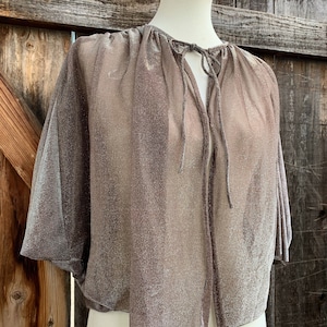 Vintage Metallic Cape Blouse image 1