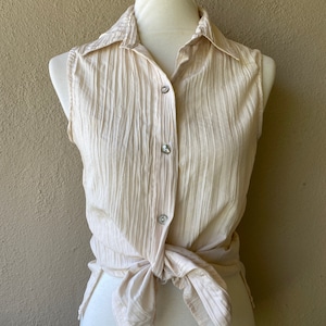 Beige Crinkle Top
