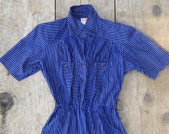 Blue Pinstripe Jumpsuit