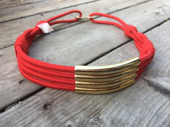 Red and Gold Vintage Belt - image 1