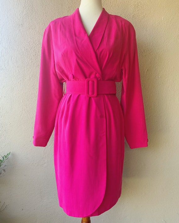 Fuschia Silk Blazer Dress