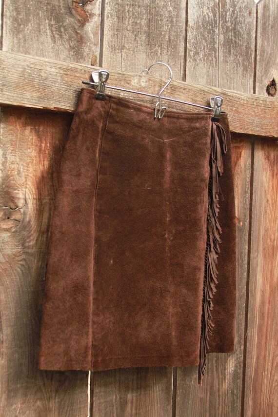 High Waisted Fringe Skirt - image 3