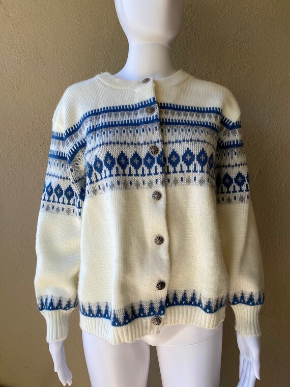Ivory and Blue Sweater