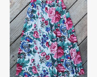 High Waist Floral Skirt