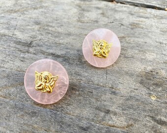 Vintage Blush Pink Angel Post-oorbellen