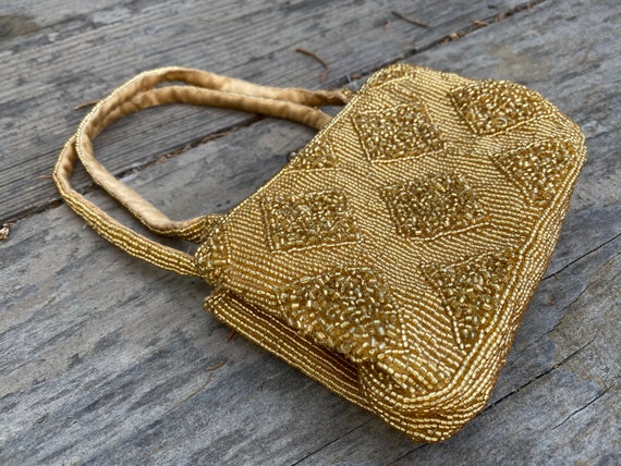Tiny Gold Beaded purse