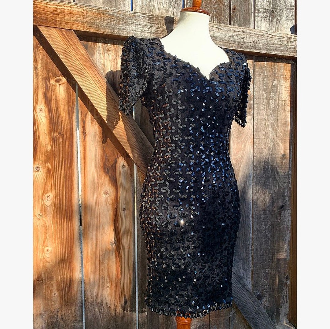 ワンピース 80s PX LONDON SPARKLE BLACK DRESS 80s PX LONDON SPARKLE BLACK DRESS - メルカリ