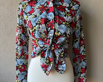 70s Floral Blouse