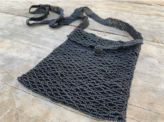 Beaded Black Bag - image 1