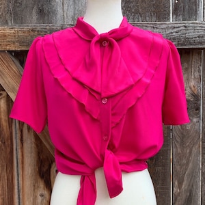 Fuchsia Button Blouse