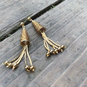Gold Cone Drop Earrings