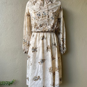 Beige Floral Dress