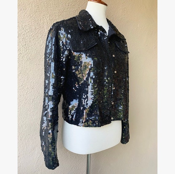 Black Sequin Jacket - image 2