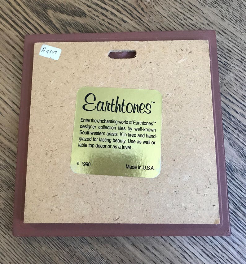 Vintage Tu-oti Earthtones handcrafted Tile Trivet