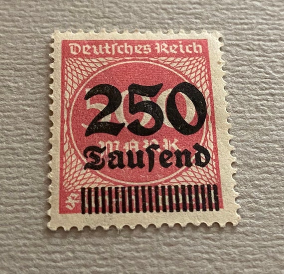 D.S.T. - Fünfundzwanzig Vintage Stamp Deutsches Reich 500 Over 250 Tausend Stamp Germany