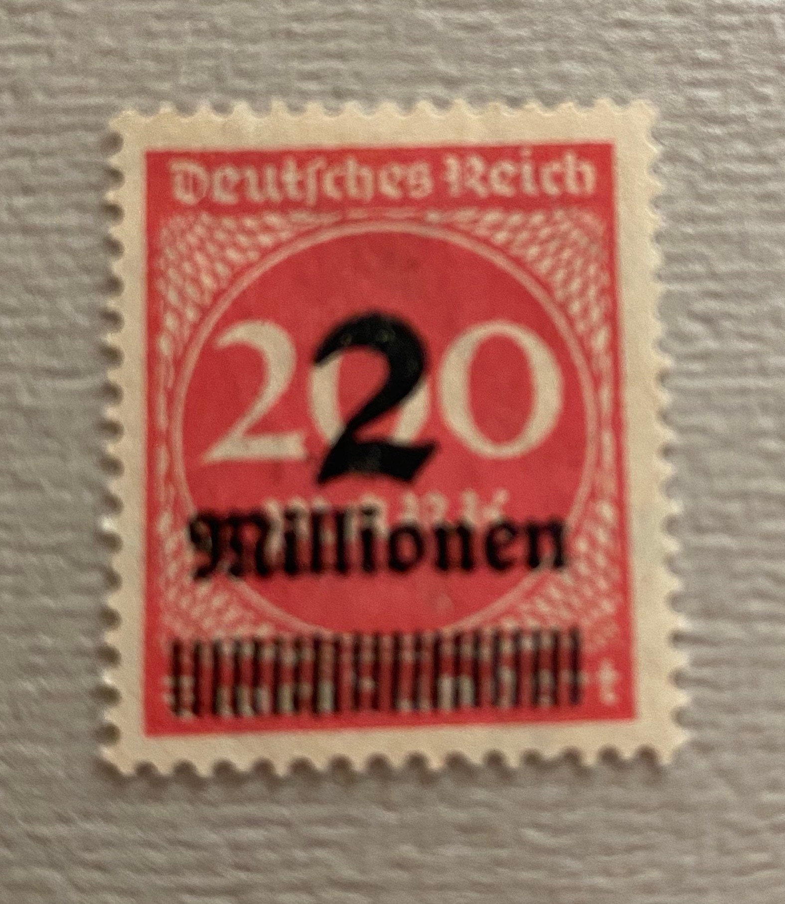 1923 Weimar Republic German Empire Overprint Stamp 2 Million on  display picture 1