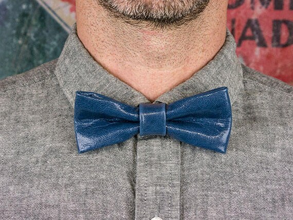 Sugar Blue Bow Tie Real Leather Bow Tie Wedding Bow Tie Dickie Bow Groomsmen Bow Tie Mens Bow Tie Etsy Canada