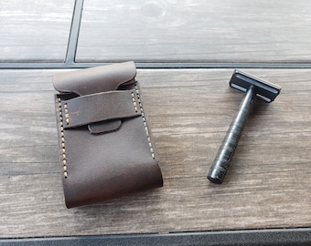 Personalized Travel Case for the Henson AL13 Razor | Henson Shaving | Full Grain Leather