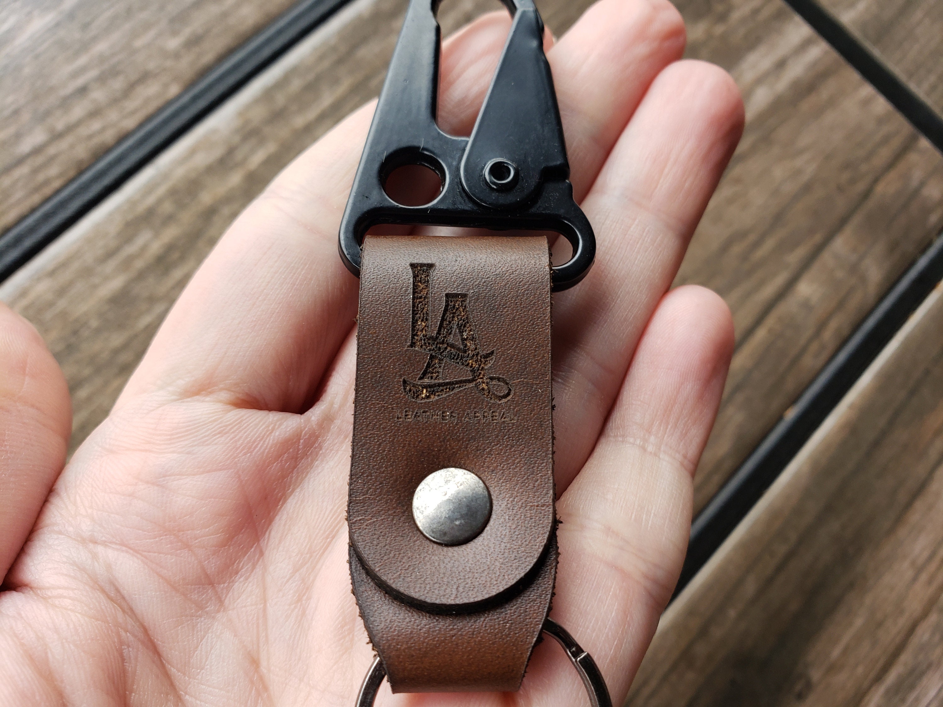 Carabiner Keychain Leather 