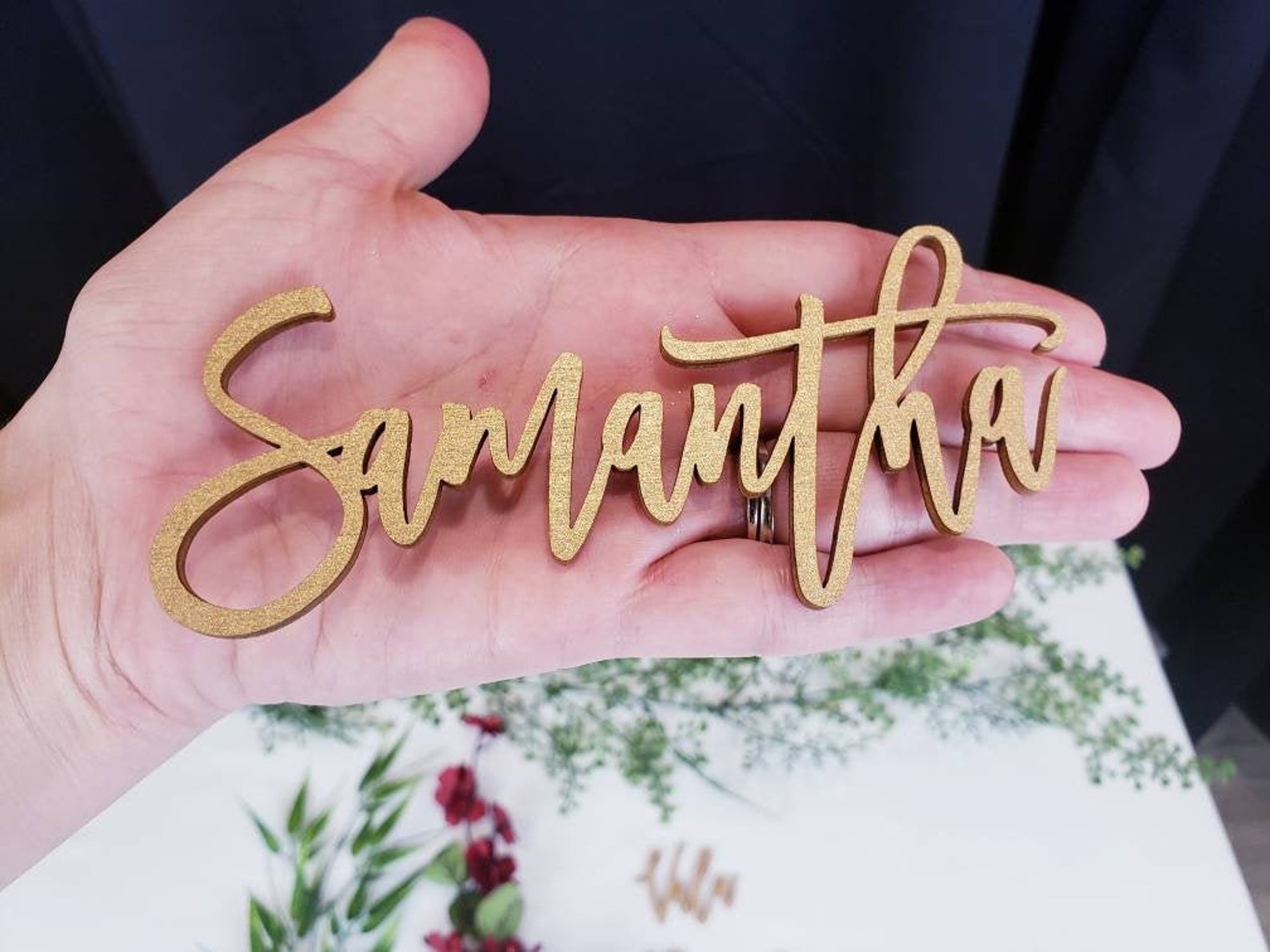 Fancy Wooden Plate Names Seating Labels Name Tags for Etsy