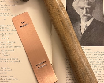 Custom Hand Stamped Copper Bookmark