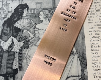 Hand Struck Copper Bookmark – Victor Hugo Quote