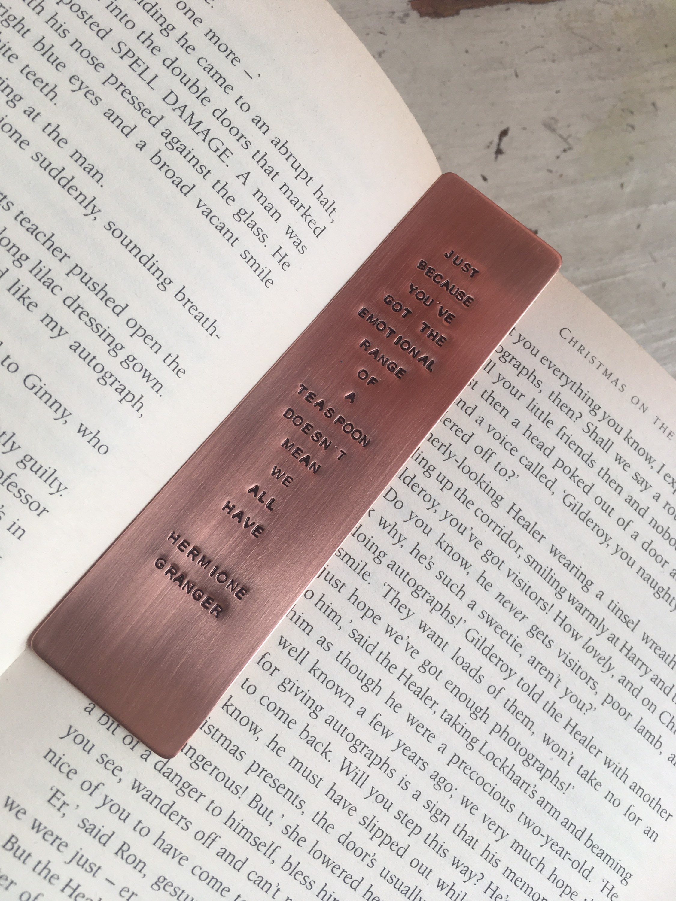 Hermione Granger Quote on a Copper Bookmark 'just 