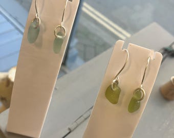 Sterling Silver and Cornish Seaglass Earrings