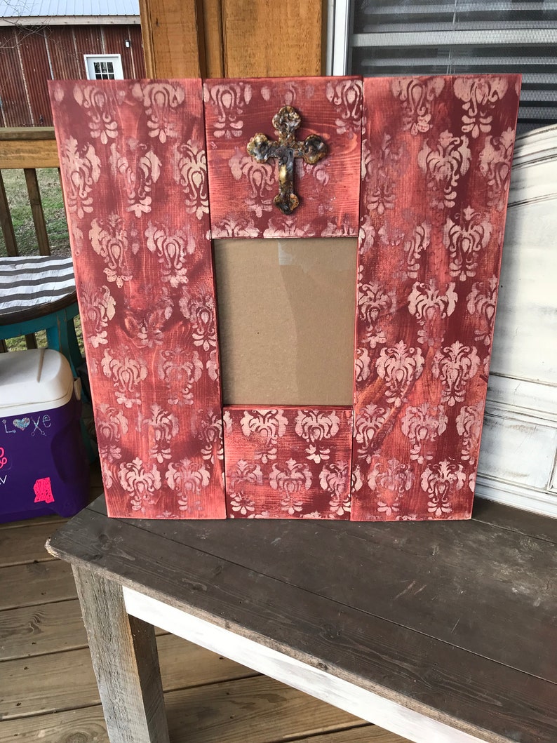 8x10 Picture Frame with Pottery Cross