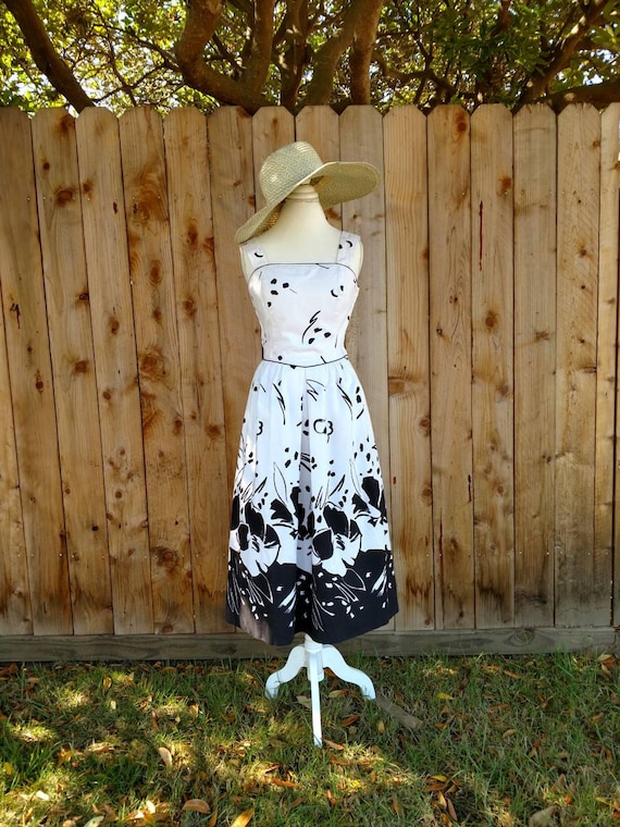 80s Vintage Pinafore Cotton White Garden Party Dre
