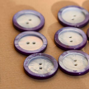 Twelve Pearl Buttons Dyed Blue image 1