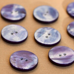 Twelve Pearl Buttons Dyed Blue image 2