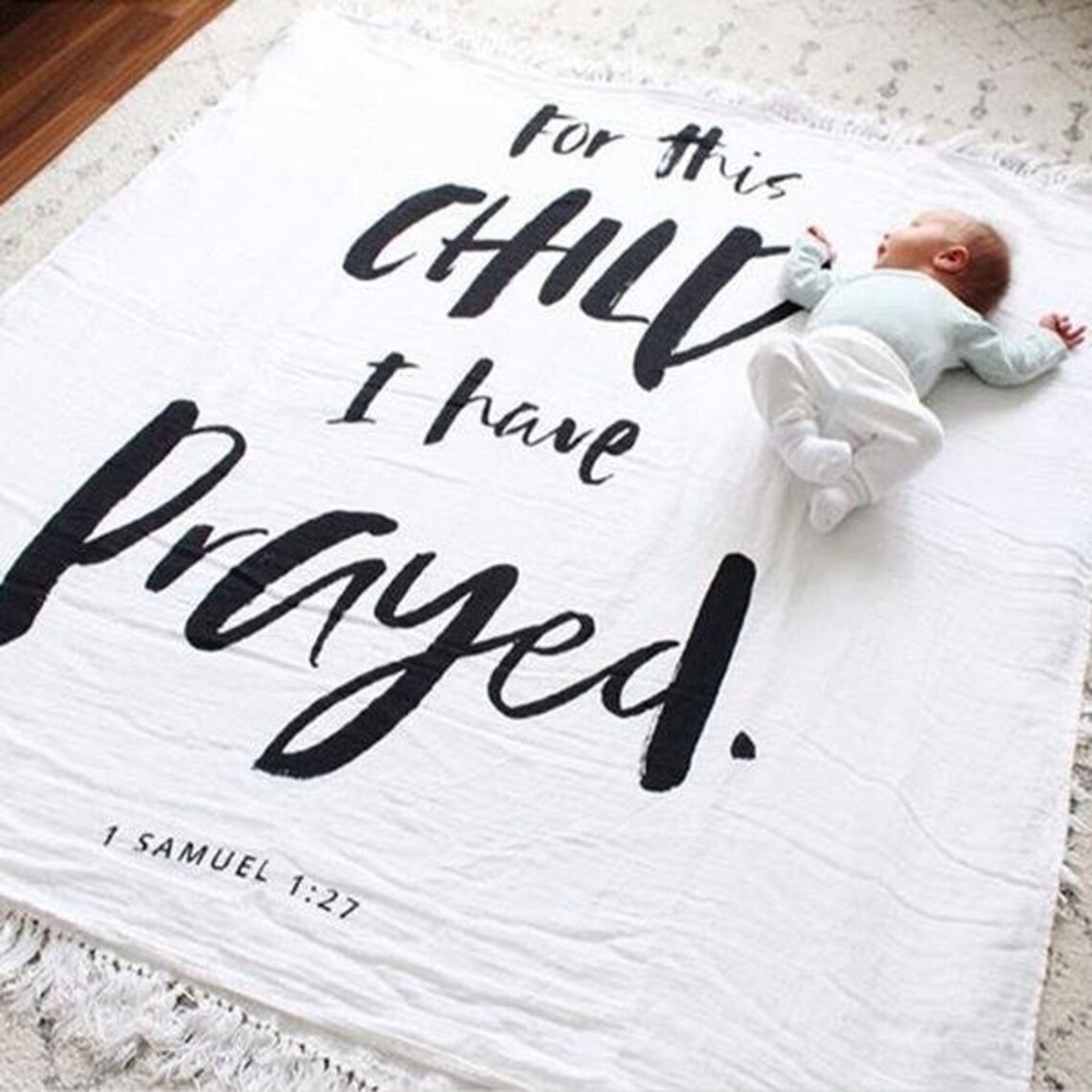 Verse Muslin Swaddle Blanket 1 Samuel 127 Etsy