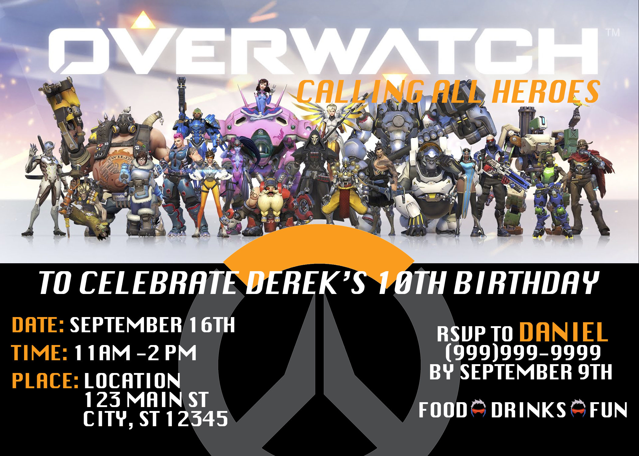 Overwatch Birthday Invitation | Etsy