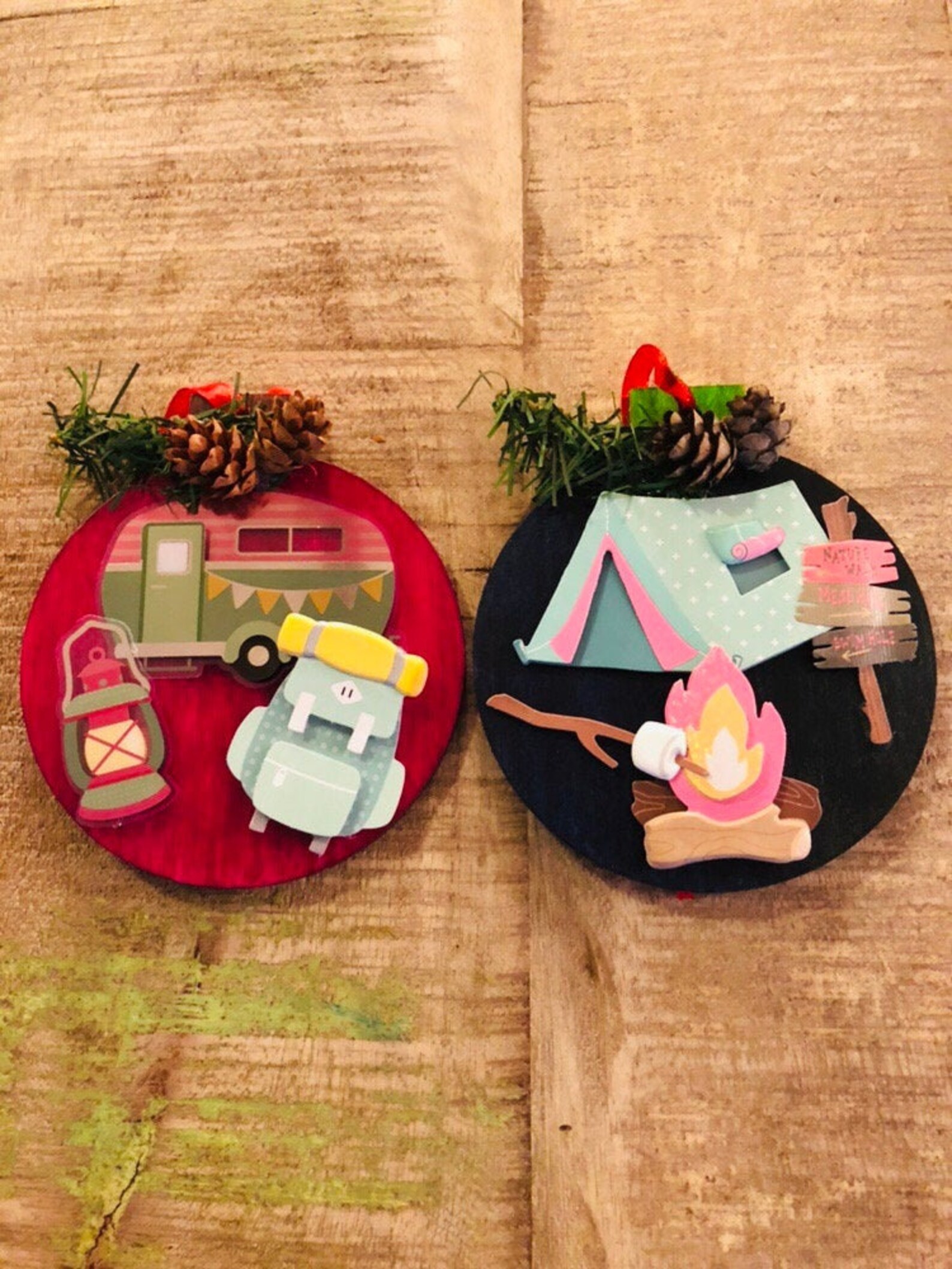 Two camping ornaments Etsy