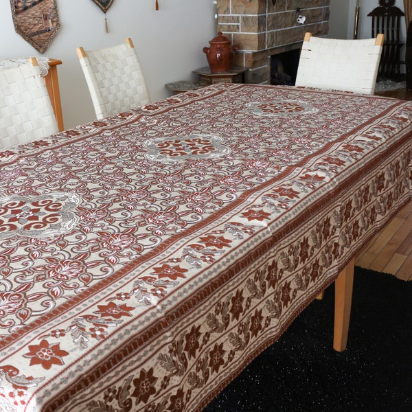 Luxe brokaat stof tafelkleed tafelkleed 93" x 55", stof, tafelkleed, verschillende maten en kleuren, Damascus huis,Blonde zijden draden