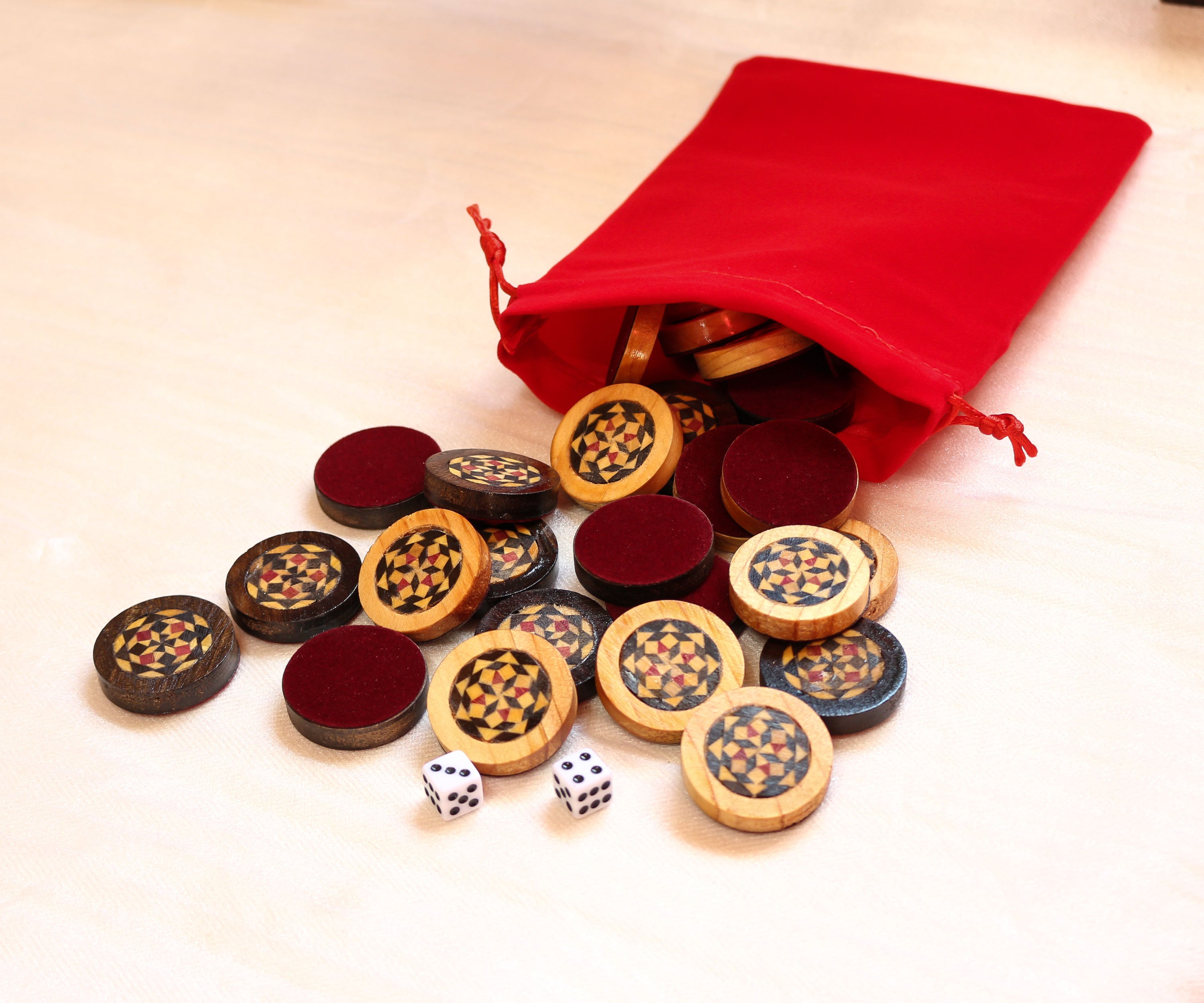 30 Piece Set, 35, 25, 20 or 15 mm Checkers / Board Games pieces, Backgammon Pieces, checkers game, wood Checkers, Dice Game Pieces, wooden