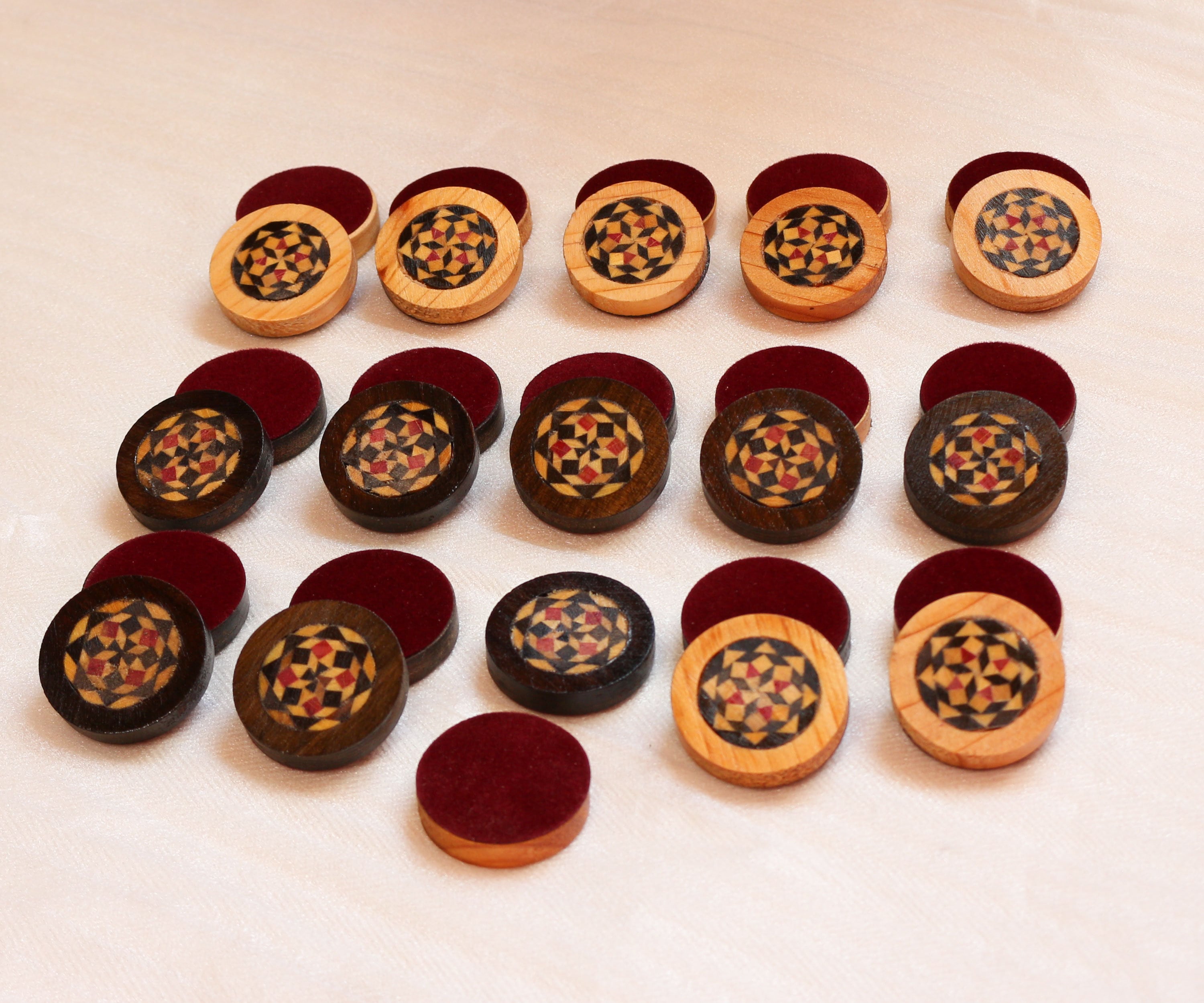 30 Piece Set, 35, 25, 20 or 15 mm Checkers / Board Games pieces, Backgammon Pieces, checkers game, wood Checkers, Dice Game Pieces, wooden