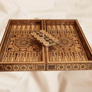 Luxurious, 2 in 1 Chess and Backgammon set, Included ( 20&quot; Chess and backgammon board, backgammon checkers, dices) inlaid, gift, unique gift