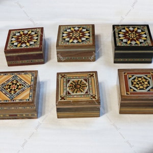 Boîte à bagues, boîte à mosaïque, boîte à bijoux, boîte faite main, boîte en bois, incrustation de nacre, cadeau de Noël, pour décorations en or, boîte de rangement, gif