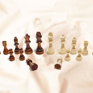 Wood Chess pieces Set, 32 pieces set with felt padded, Five sizes, Birthday Gift, Traveling Chess pieces Set,Series Wooden,Chess Pieces,wood