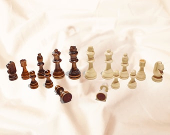 Wood Chess pieces Set, 32 pieces set with felt padded, Five sizes, Birthday Gift, Traveling Chess pieces Set,Series Wooden,Chess Pieces,wood