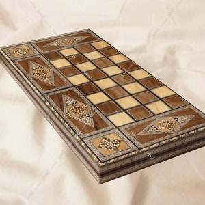 Tablero de ajedrez plegable 18" incluido (tablero de ajedrez de madera HQ 18", piezas de ajedrez de madera, tablero de naipes, par de posavasos "regalo") tablero de madera