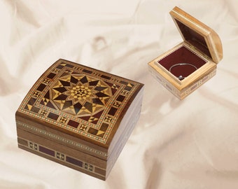 HQ small Box, Mosaic box, Jewellery box, Handmade box,Wooden box,mother of pearl inlay, Christmas Present,Gold Ornaments,Storage Box,gift