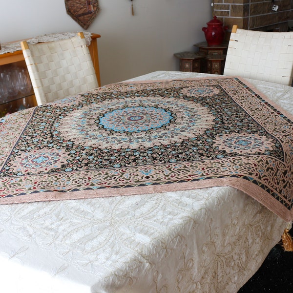 Luxe brokaat stof tafelkleed tafelkleed 39" x 39", stof, tafelkleed, verschillende maten en kleuren, Damascus huis, moeder cadeau.