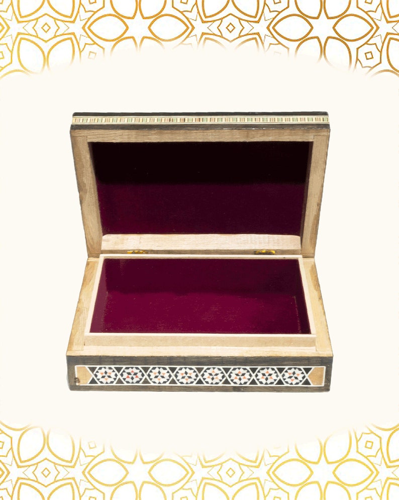 Jewelry Box medium Box,Mosaic box,Handmade box,wooden box,mother of pearl inlay gift wedding gift Sweet Box velvet lined Chocolate box