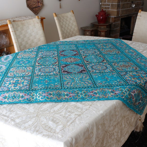 Luxe brokaat stof tafelkleed tafelkleed 39" x 39", stof, tafelkleed, verschillende maten en kleuren, Damascus huis, moeder cadeau,