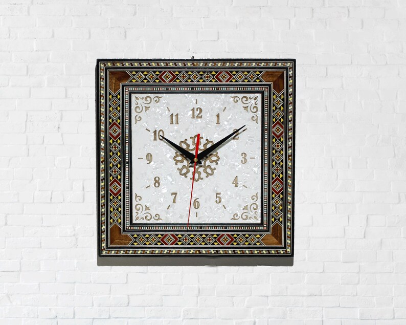 Clock Wall Clock Watch Engraved Wooden Clock Handmade Etsy