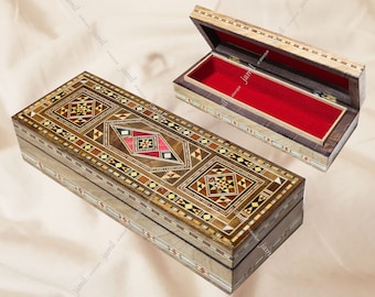 Bracelet Box, Mosaic box, Jewellery box, Handmade box,Wooden box,mother of pearl inlay,Christmas Present,For Gold Ornaments,Storage Box,gift