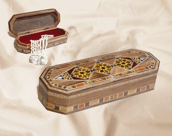 HQ Bracelet Box, Mosaic box, Jewellery box, Handmade box,Wooden box,mother of pearl inlay, Christmas Present,Gold Ornaments,Storage Box,gift